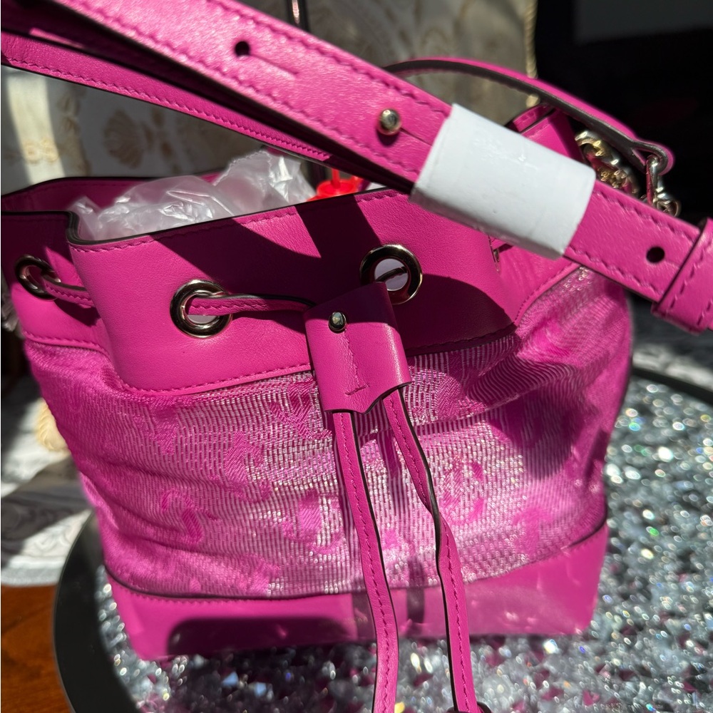 NWT JIMMY CHOO LEATHER MASH BAG - Picture 4 of 9